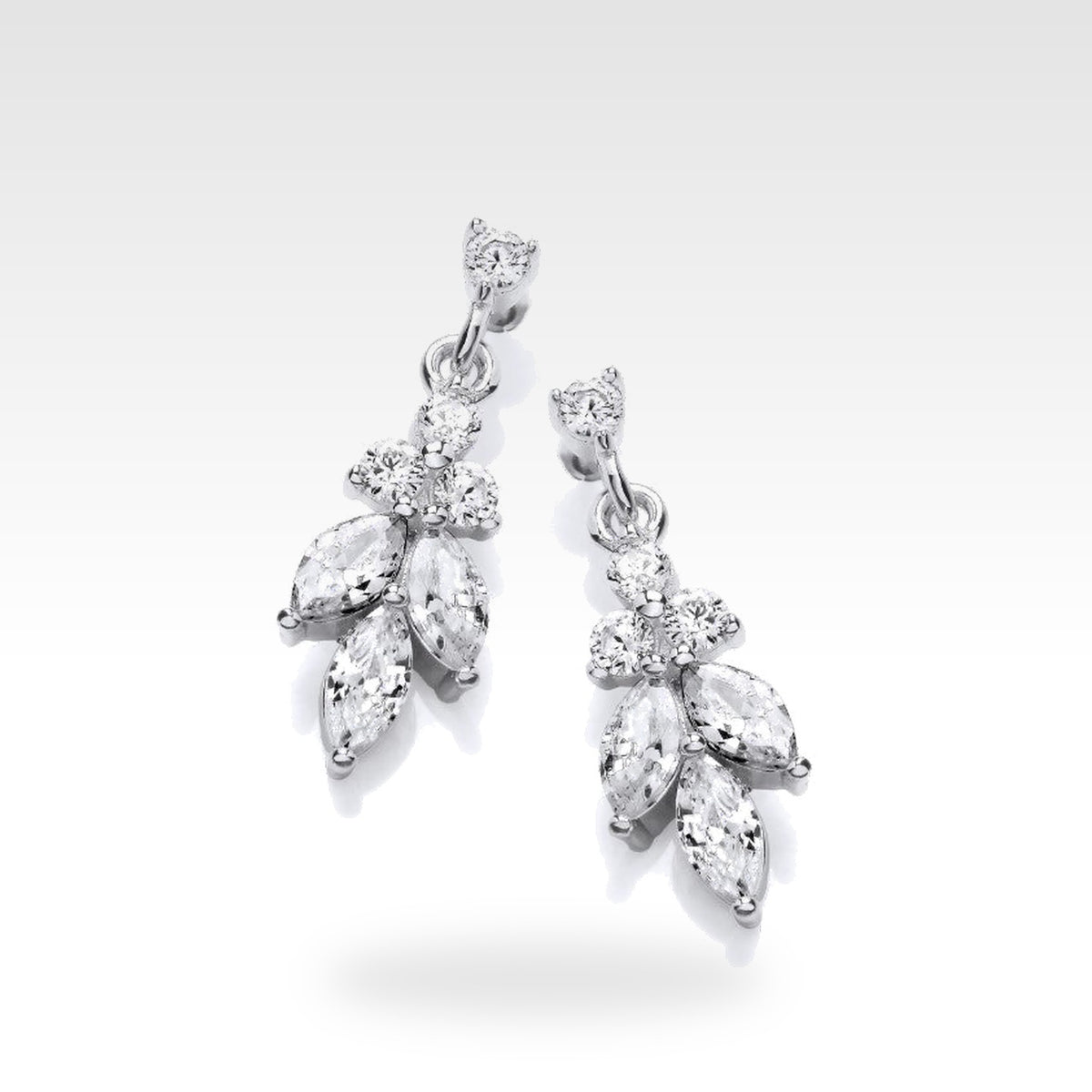 Art Drop Earrings with round diamonds