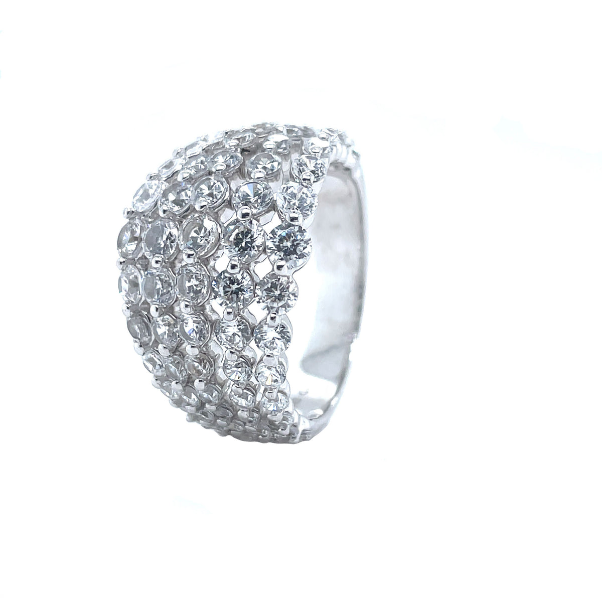 anillo de diamantes de 5 filas