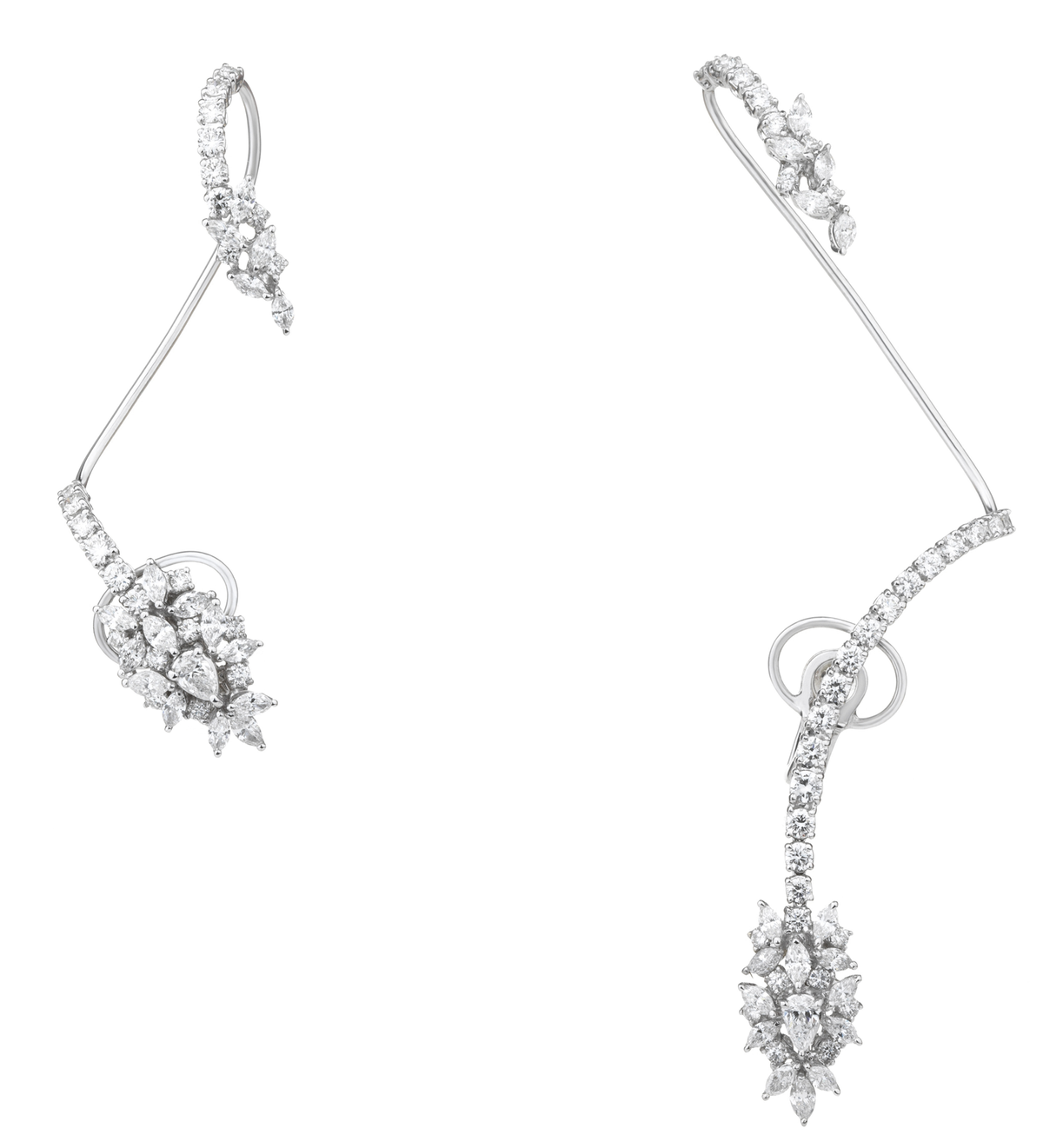 Aretes de lujo con diamantes 