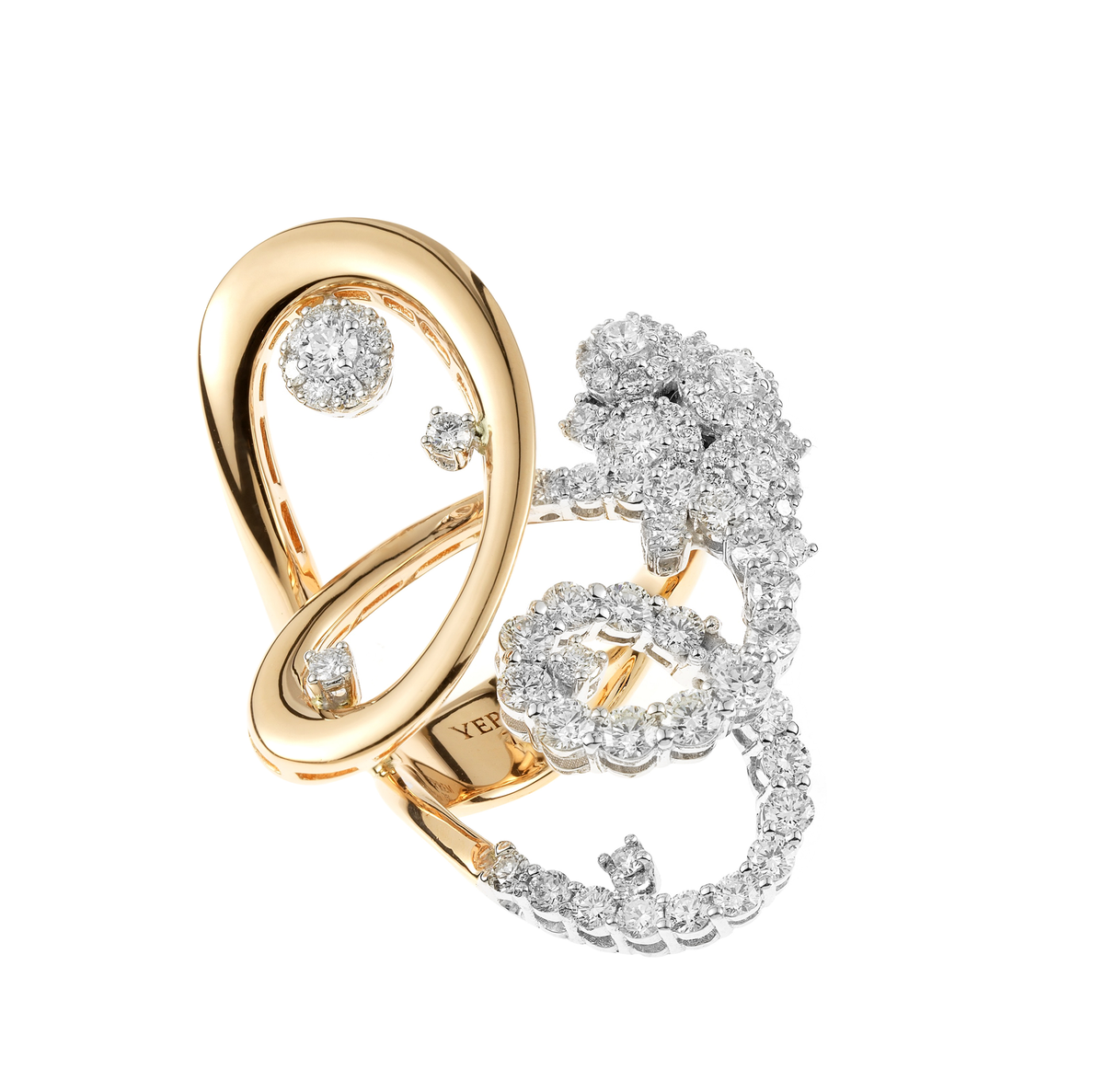 Oro amarillo con diamantes redondos 