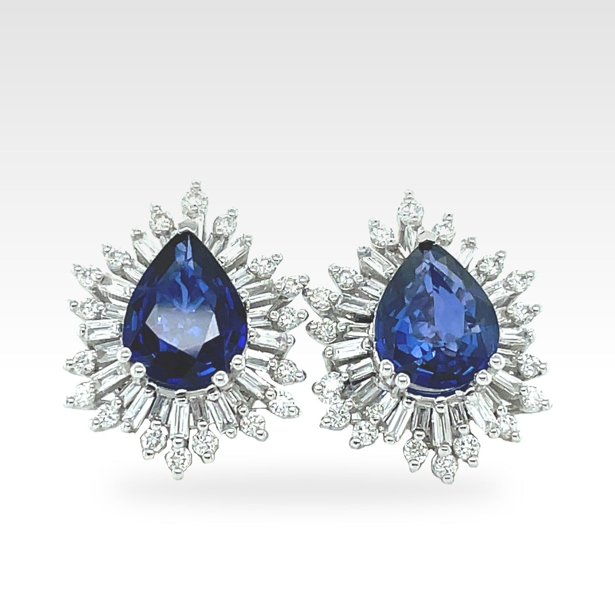 Art Sapphire Diamond Earrings